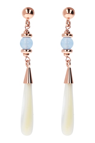 Boucles d’oreilles - Plaqué or rose et quartz