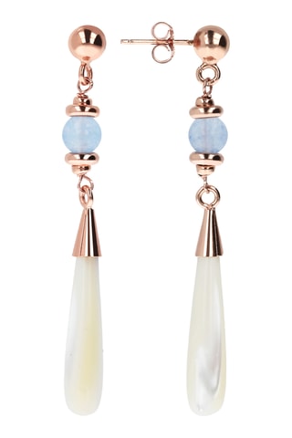 Boucles d’oreilles - Plaqué or rose et quartz