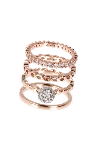 4 bagues - Plaqué or rose