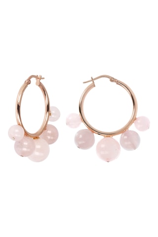 Créoles - Plaqué or rose et quartz 