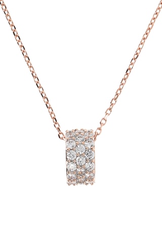 Collier - Plaqué or rose et zircones cubiques