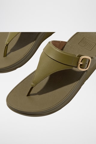 Tongs compensées en cuir Lulu - Vert