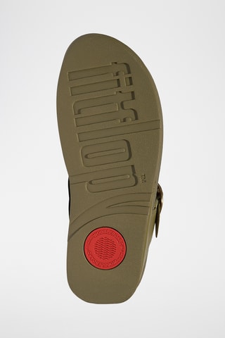 Tongs compensées en cuir Lulu - Vert