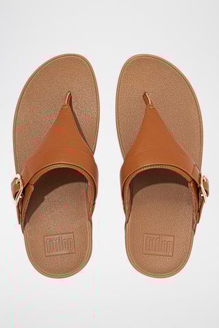 Tongs compensées en cuir Lulu - Marron