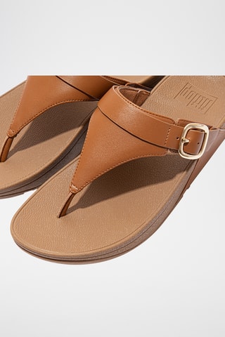 Tongs compensées en cuir Lulu - Marron