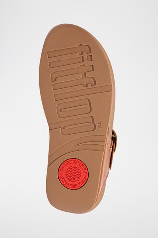 Tongs compensées en cuir Lulu - Marron