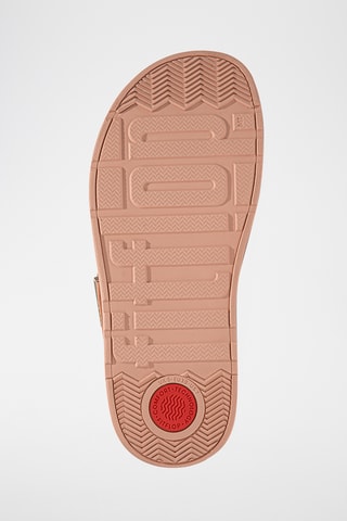 Tongs à talons compensées en cuir  - Rose