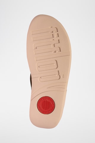 Tongs compensées en cuir Lulu - Beige