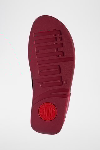 Tongs compensées en cuir Lulu - Rouge