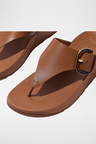 Tongs à talons compensées en cuir Lulu - Marron