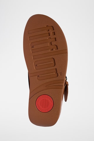 Tongs à talons compensées en cuir Lulu - Marron