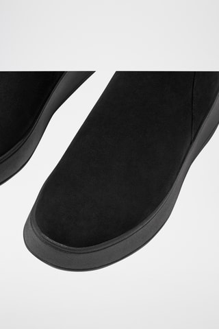 Low boots montantes en cuir - Noir