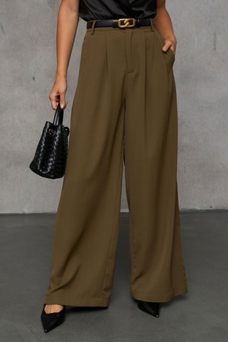 Pantalon taille haute - Vert