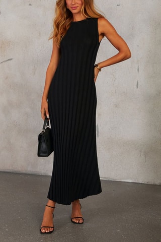 Robe longue plissée - Noir