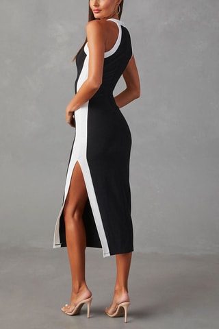 Robe midi - Noir et blanc