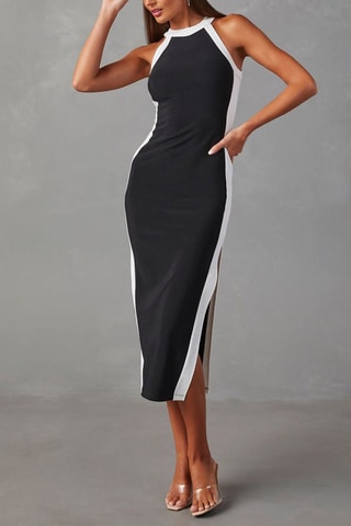 Robe midi - Noir et blanc