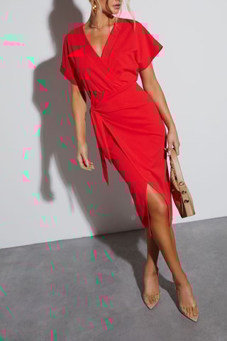 Robe portefeuille - Rouge