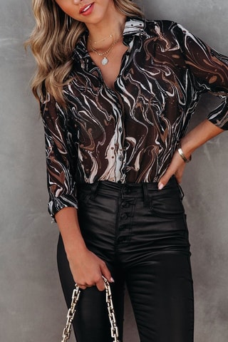 Blouse Zwart en Bruin