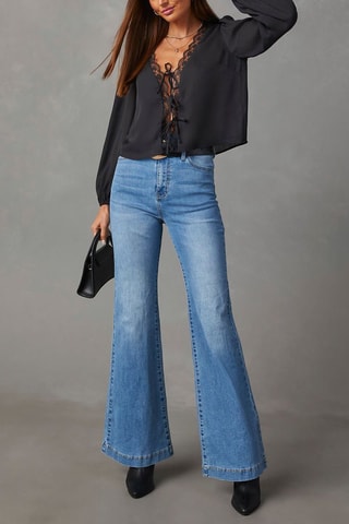 Geknoopte Blouse - Zwart