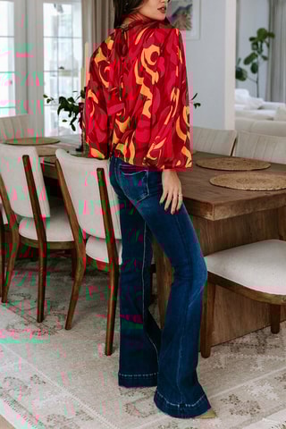 Blouse Rouge et orange