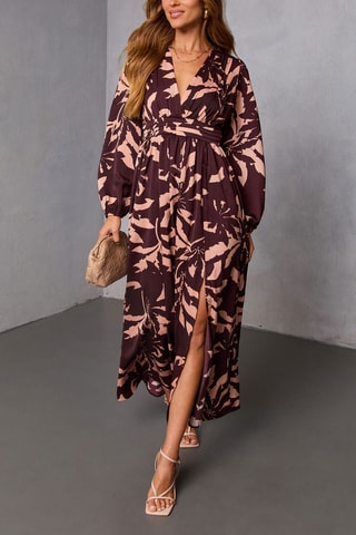 Robe longue - Noir et rose