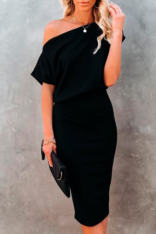 Robe trompe-l’œil - Noir