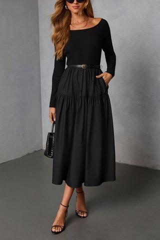 Robe trompe l’œil - Noir