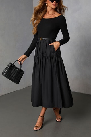 Robe trompe l’œil - Noir