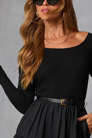 Robe trompe l’œil - Noir