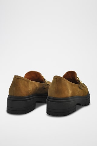 Mocassins plateformes en nubuck - Camel
