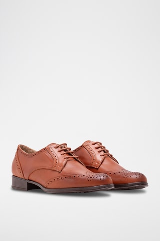 Derbys en cuir - Camel