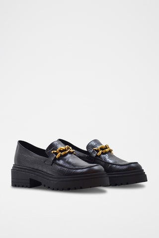 Mocassins plateformes en cuir - Noir