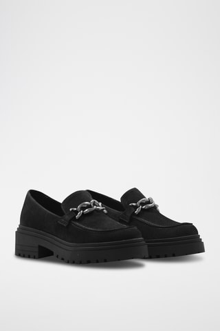 Mocassins plateformes en nubuck - Noir