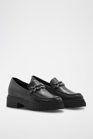 Mocassins plateformes en cuir nappa - Noir