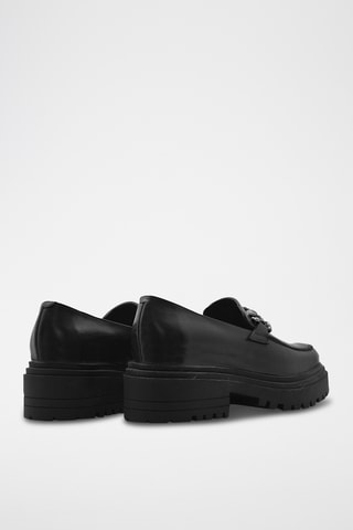 Mocassins plateformes en cuir nappa - Noir