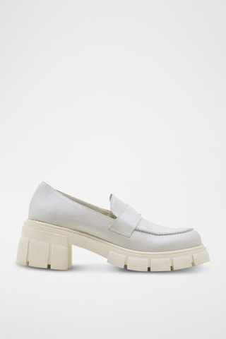 Mocassins à talons en cuir nappa - Blanc