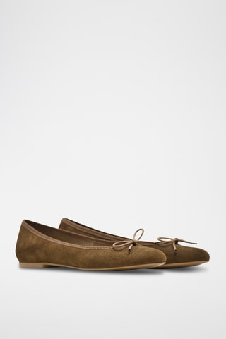 Ballerines en nubuck - Kaki