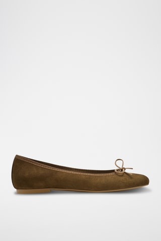 Ballerines en nubuck - Kaki