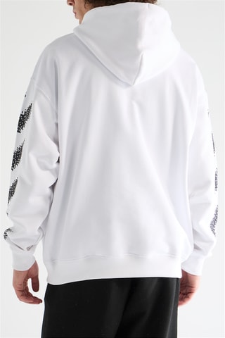 Sweat à capuche Pixel Diag - Blanc