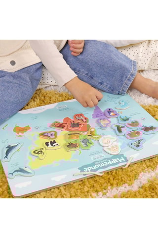 Planisphère magnétique avec animaux en bois - Dès 3 ans - Ciel