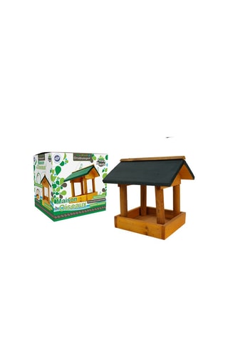Maison à oiseaux en bois Naturel et vert