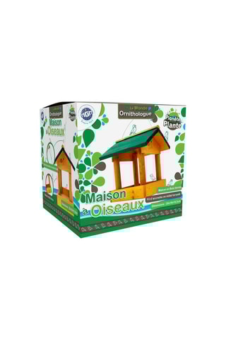 Maison à oiseaux en bois Naturel et vert