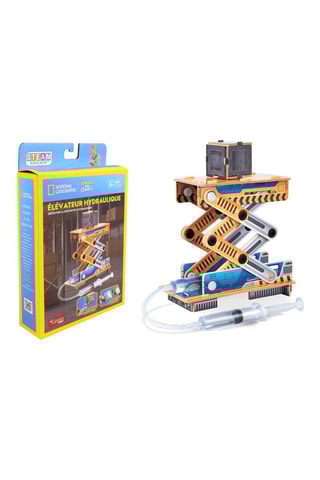 Elévateur hydraulique en bois National Geographic - 51 pièces - Dès 5 ans