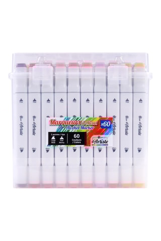 Set de 60 feutres alcool double pointe - 60 pièces
