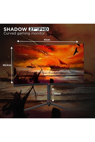 Monitor gaming encurvado full HD - 68 cm