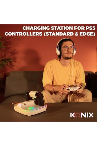 Base de carregamento RGB para comandos PlayStation 5 - Branco