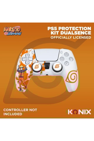 Kit de proteção de silicone para comandos DualSense® Naruto Shippuden  Branco e laranja