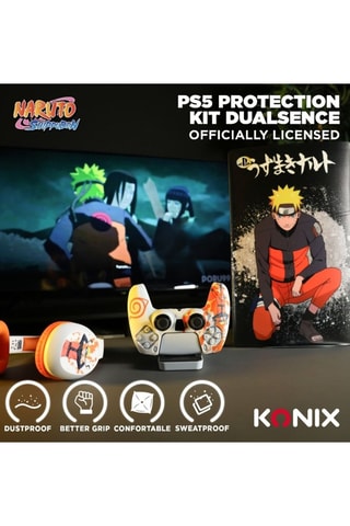Kit de proteção de silicone para comandos DualSense® Naruto Shippuden  Branco e laranja