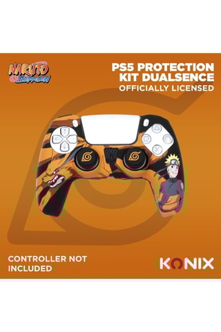 Kit de proteção de silicone para comandos DualSense® Naruto Shippuden - Preto e laranja