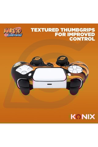 Kit de proteção de silicone para comandos DualSense® Naruto Shippuden - Preto e laranja
